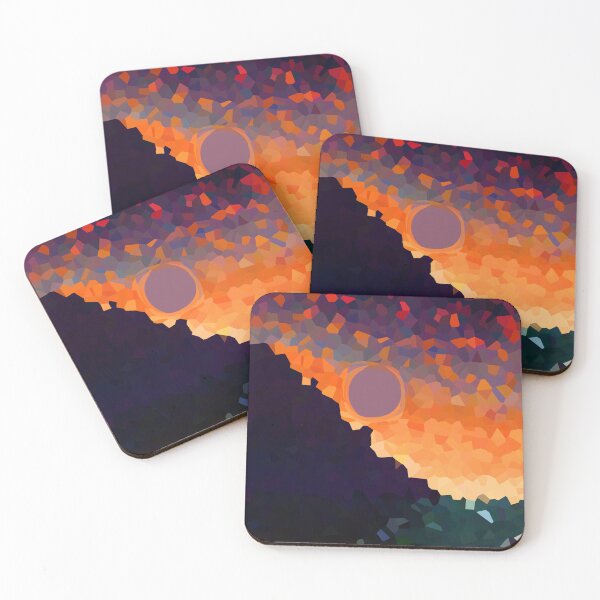 Item preview, Coastal Mountain Abstract Beach and Colorful Sky Scene 1 of 8 - with Sun designed and sold by Beachy.