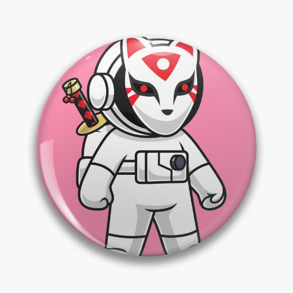 Item preview, Celestial Kitsune Warrior: Cute Astronaut with Kitsune Mask and Katana Sword - Cartoon Illustration designed and sold by hjian8219.