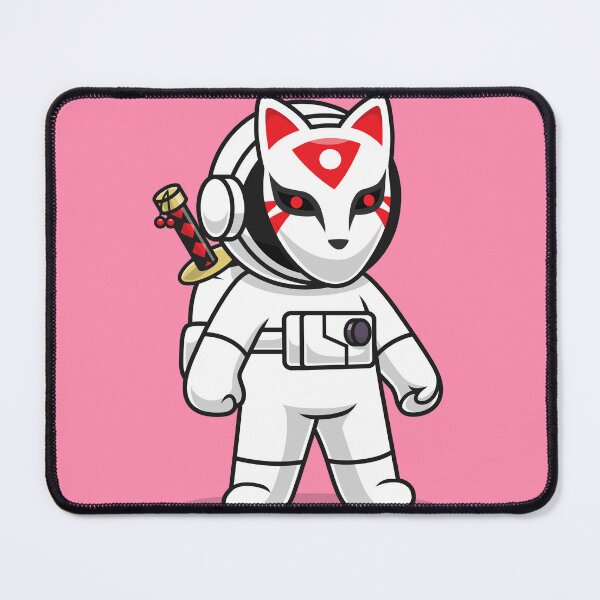Item preview, Celestial Kitsune Warrior: Cute Astronaut with Kitsune Mask and Katana Sword - Cartoon Illustration designed and sold by hjian8219.