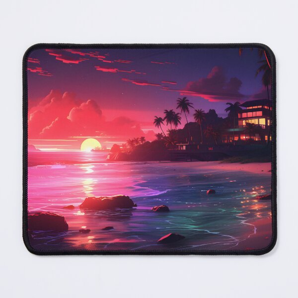 Item preview, A neon-lit beach scene designed and sold by Nickyayee.