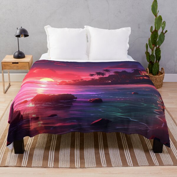 Item preview, A neon-lit beach scene designed and sold by Nickyayee.
