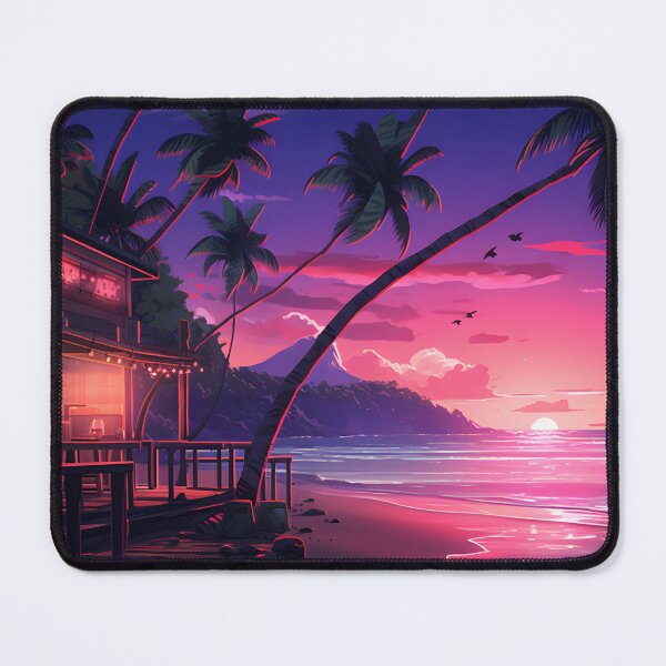 Item preview, A neon-lit beach scene designed and sold by Nickyayee.