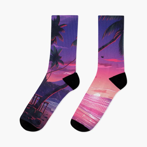 Item preview, A neon-lit beach scene designed and sold by Nickyayee.