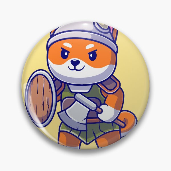 Item preview, Valiant Shiba Knight: Cute Shiba Inu Dog as a Viking Cartoon - Whimsical Illustration designed and sold by hjian8219.