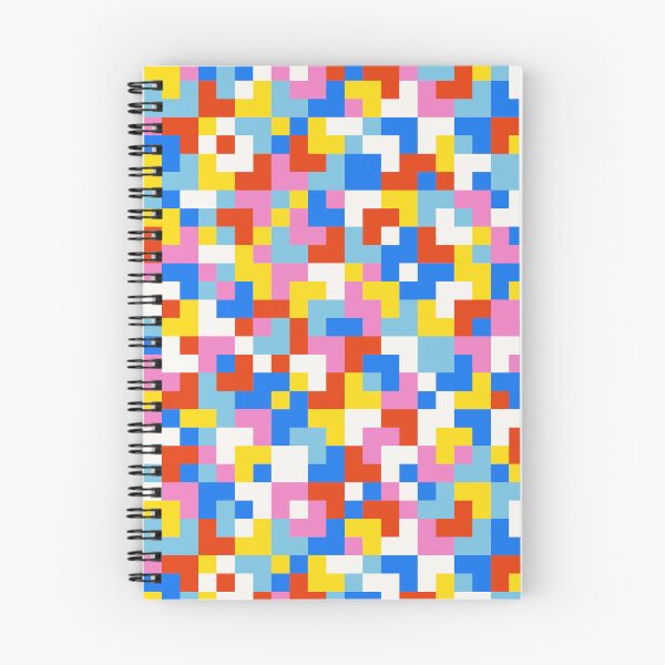 Item preview, Pixelated checkerboard - small random check pattern - blue, red, yellow, pink and white designed and sold by Muxune.