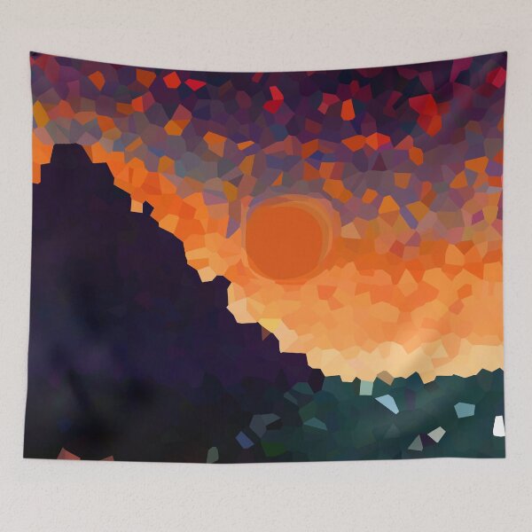Item preview, Coastal Mountain Abstract Beach and Colorful Sky Scene 2 of 8 - with Sun designed and sold by Beachy.