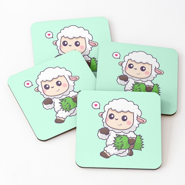 Item preview, Woolly Wonder: Cute Sheep Running and Holding Grass - Cartoon Illustration designed and sold by hjian8219.