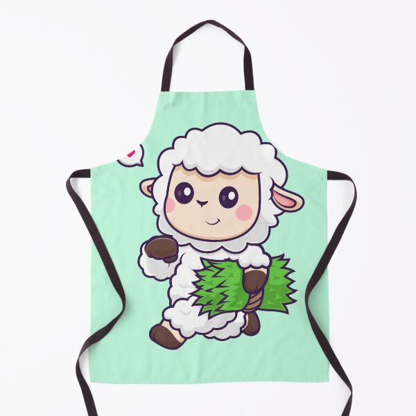 Item preview, Woolly Wonder: Cute Sheep Running and Holding Grass - Cartoon Illustration designed and sold by hjian8219.