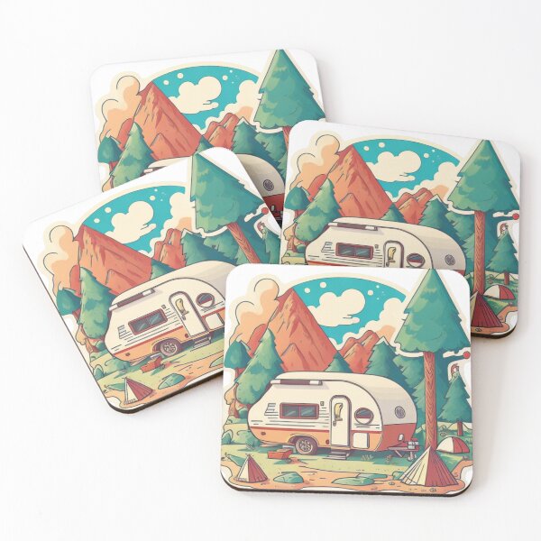 Item preview, retro vintage gone camping designed and sold by LivingItFunky.