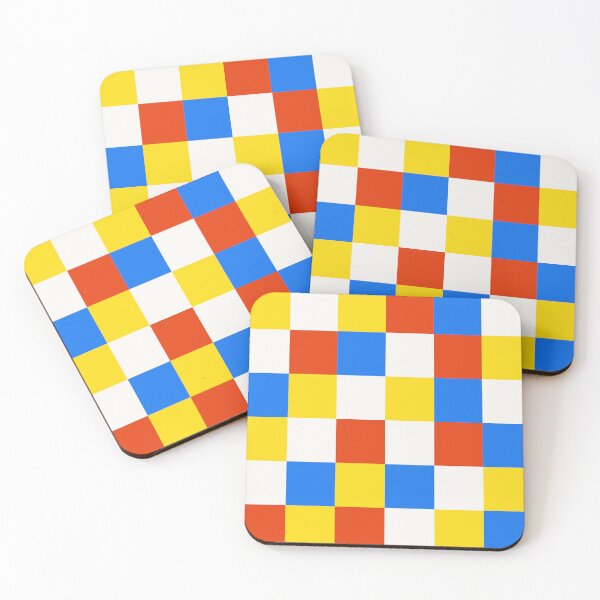 Item preview, Funfair checkerboard - colorful checks in blue, red, yellow and white designed and sold by Muxune.