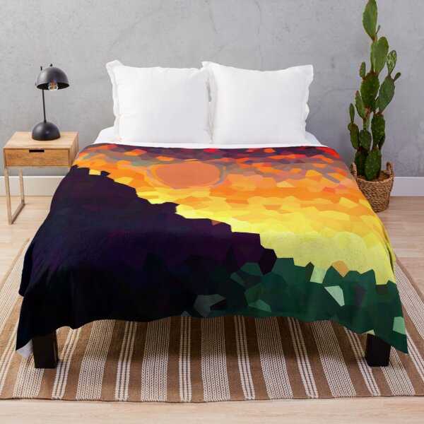 Item preview, Coastal Mountain Abstract Beach and Colorful Sky Scene 3 of 8 - with Sun designed and sold by Beachy.