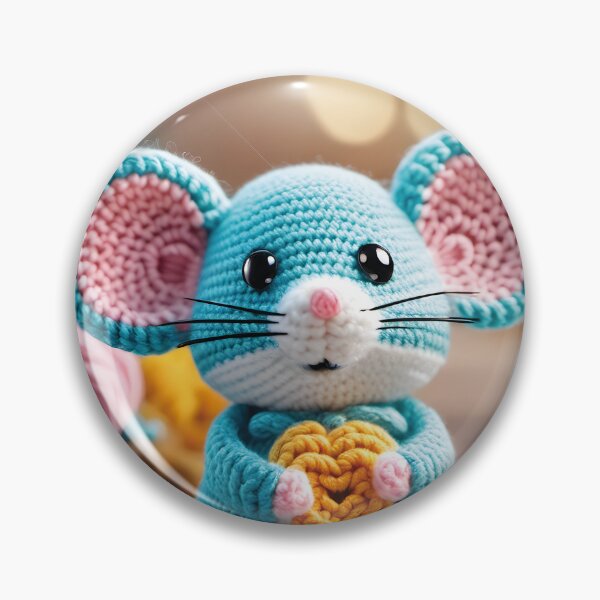 Artikelvorschau, kleine blaue Maus, häkeln, kawaii entworfen und verkauft von Mauswohn.