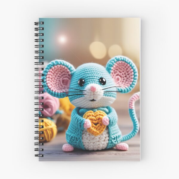 Artikelvorschau, kleine blaue Maus, häkeln, kawaii entworfen und verkauft von Mauswohn.