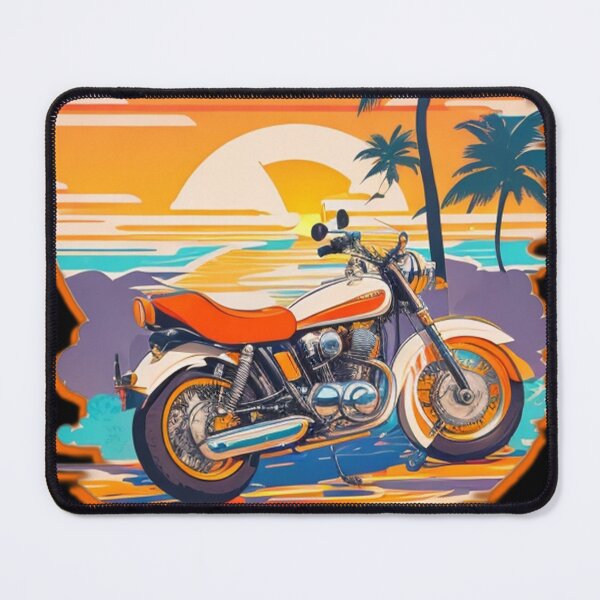 Item preview, Retro Vintage Motorcycle Sunset Palm Trees - Summer Time Essentials designed and sold by Ridiculam Toga.