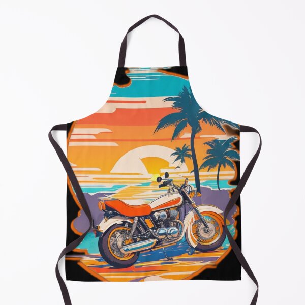 Item preview, Retro Vintage Motorcycle Sunset Palm Trees - Summer Time Essentials designed and sold by Ridiculam Toga.