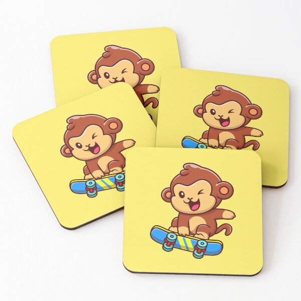 Item preview, Skating Monkey Madness: Cute Monkey Playing Skateboard - Cartoon Illustration designed and sold by hjian8219.
