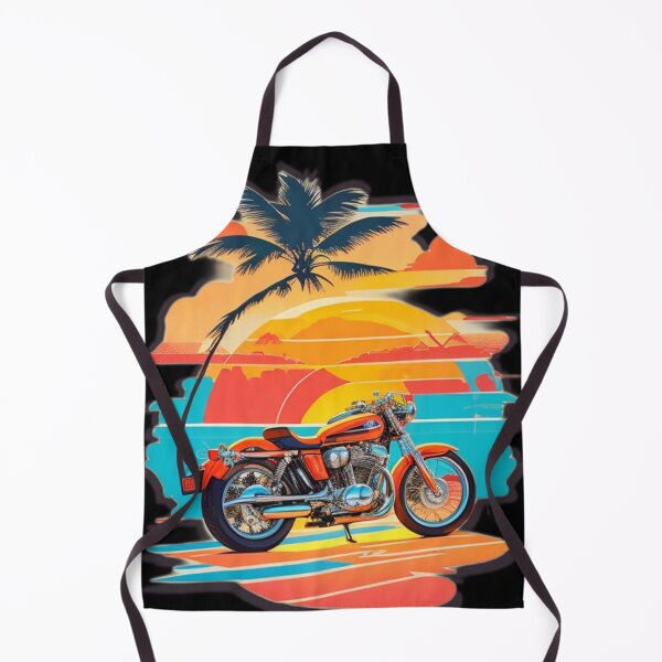 Item preview, Retro Aesthetic Motorcycle Sunset Palm Trees - Summer Time Essentials designed and sold by Ridiculam Toga.