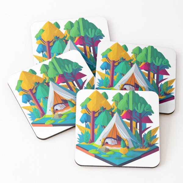 Item preview, Retro high colour vintage gone camping designed and sold by LivingItFunky.
