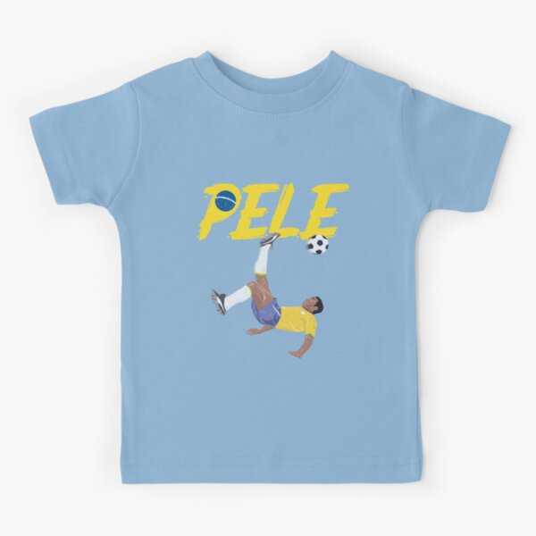 Vista previa del artículo con la obra «Patada de bicicleta - Pele - FÚTBOL DE FÚTBOL - BANDERA DEL GLOBO DE BRASIL TEXTO AMARILLO versión 2», diseñado y vendido por AMGraphicStudio.