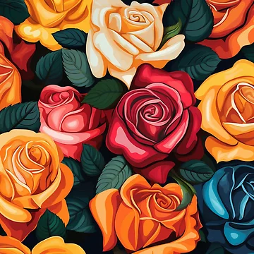 Artwork thumbnail, Multi Colored Roses by Myra365Art