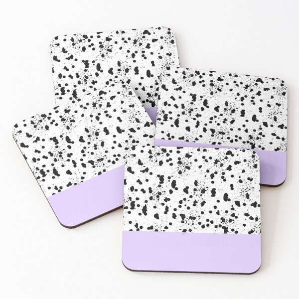 Item preview, Dalmatian Spots with Light Pastel Purple - Black and White Animal Print Ink Dots designed and sold by SMillustrations.