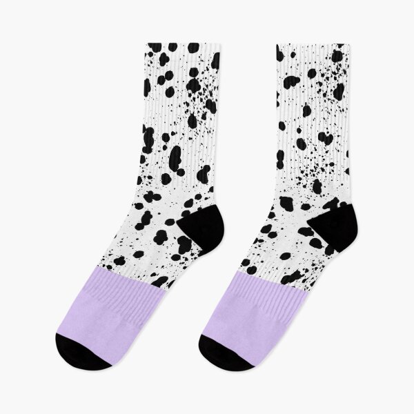 Item preview, Dalmatian Spots with Light Pastel Purple - Black and White Animal Print Ink Dots designed and sold by SMillustrations.