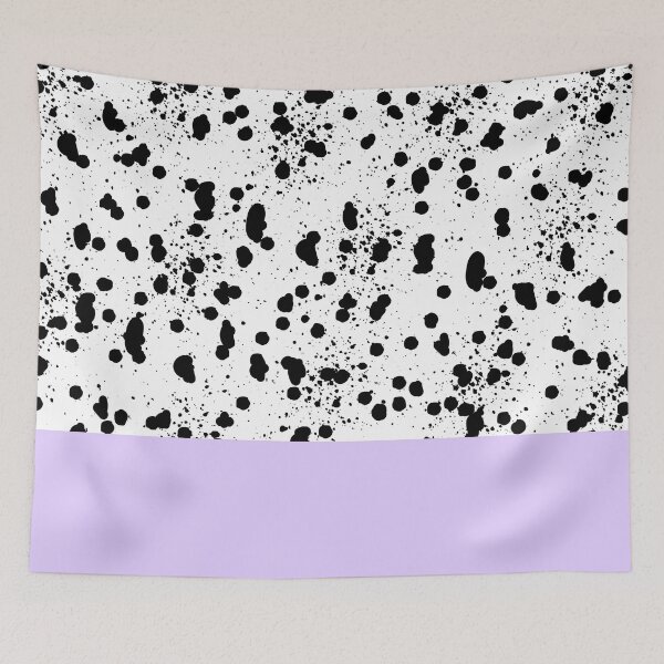 Item preview, Dalmatian Spots with Light Pastel Purple - Black and White Animal Print Ink Dots designed and sold by SMillustrations.