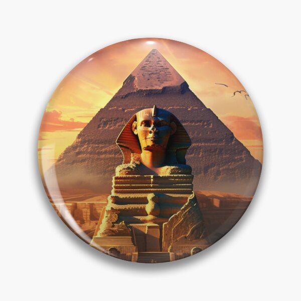 Item preview, Egyptian Sphinx Pyramid Art  designed and sold by MojaveTradePost.