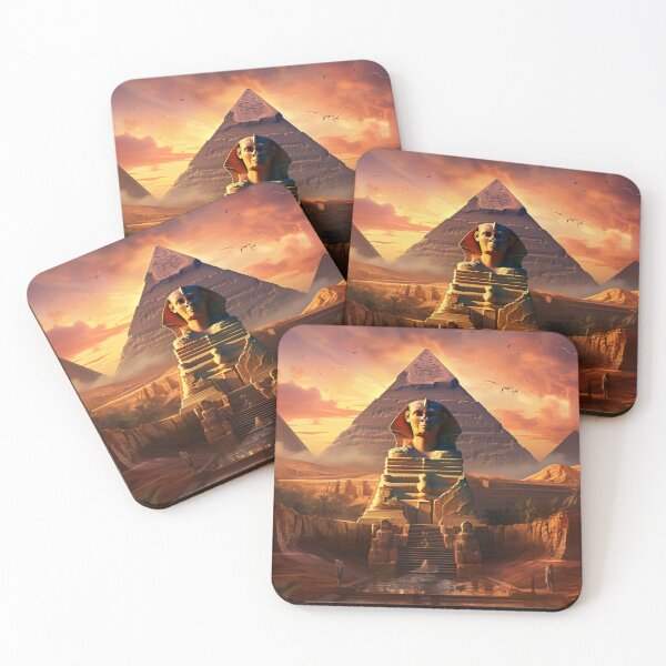 Item preview, Egyptian Sphinx Pyramid Art  designed and sold by MojaveTradePost.