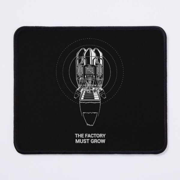 Item preview, Factorio Rocket with The Factory Must Grow meme designed and sold by JacquelineMauri.