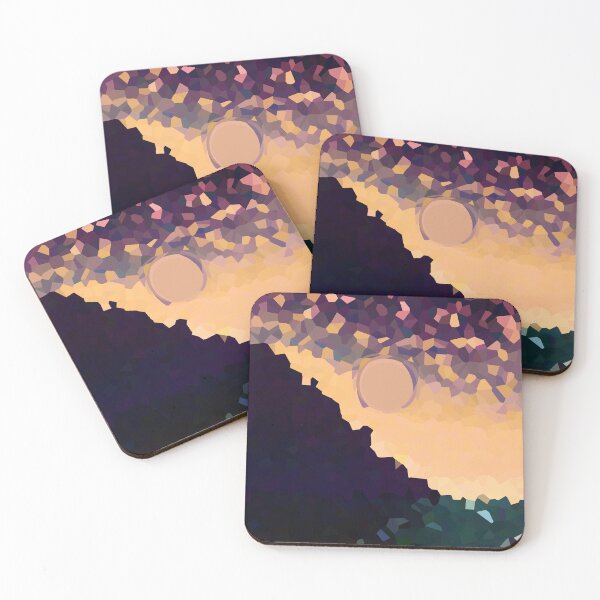 Item preview, Coastal Mountain Abstract Beach and Colorful Sky Scene 4 of 8 - with Sun designed and sold by Beachy.