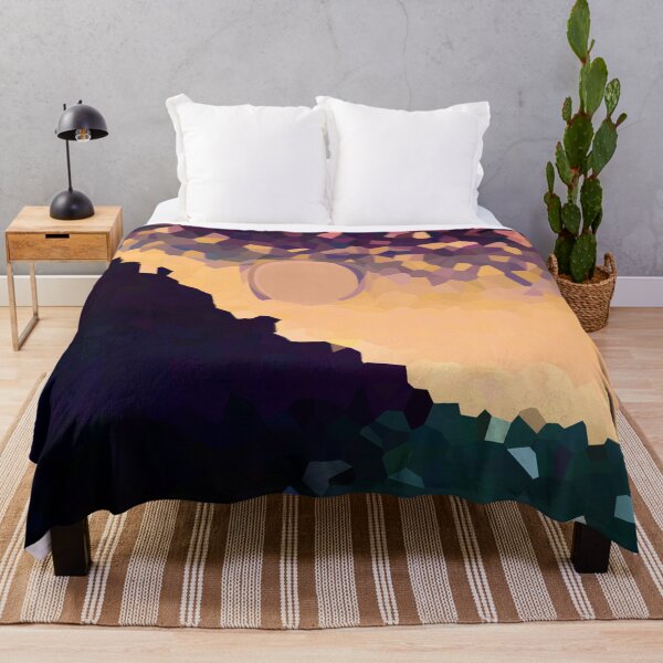 Item preview, Coastal Mountain Abstract Beach and Colorful Sky Scene 4 of 8 - with Sun designed and sold by Beachy.