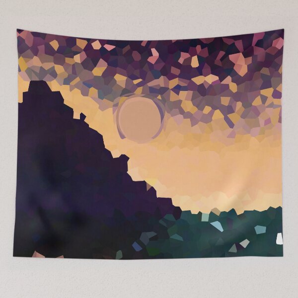 Item preview, Coastal Mountain Abstract Beach and Colorful Sky Scene 4 of 8 - with Sun designed and sold by Beachy.