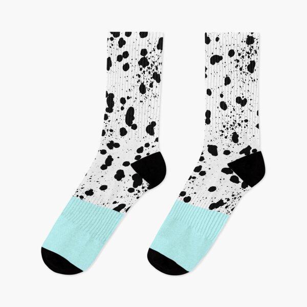 Item preview, Dalmatian Spots with Aqua Blue - Black and White Animal Print Ink Dots designed and sold by SMillustrations.