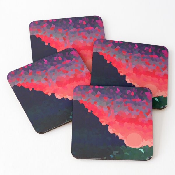 Item preview, Coastal Mountain Abstract Beach and Colorful Sky Scene 5 of 8 - with Sun designed and sold by Beachy.
