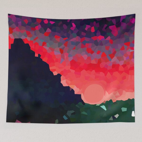 Item preview, Coastal Mountain Abstract Beach and Colorful Sky Scene 5 of 8 - with Sun designed and sold by Beachy.