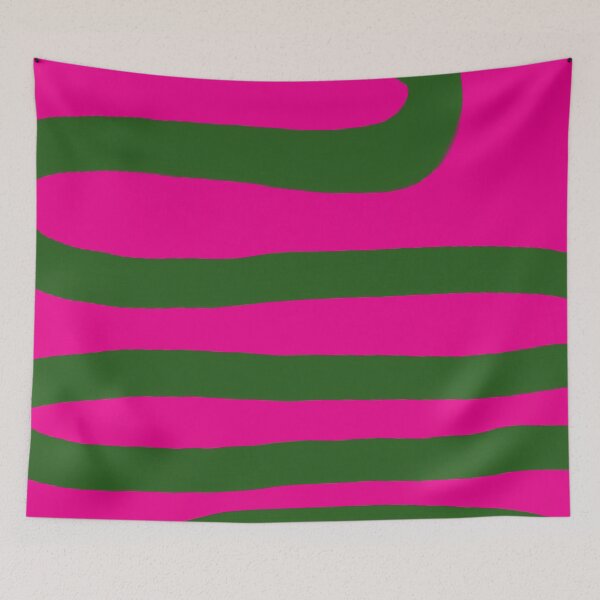 Item preview, Boho Green Lines over Hot Pink designed and sold by cadinera.