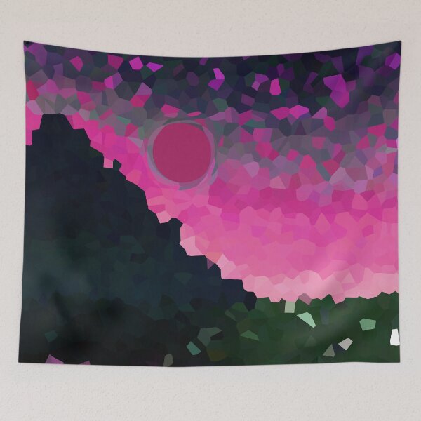 Item preview, Coastal Mountain Abstract Beach and Colorful Sky Scene 7 of 8 - with Sun designed and sold by Beachy.