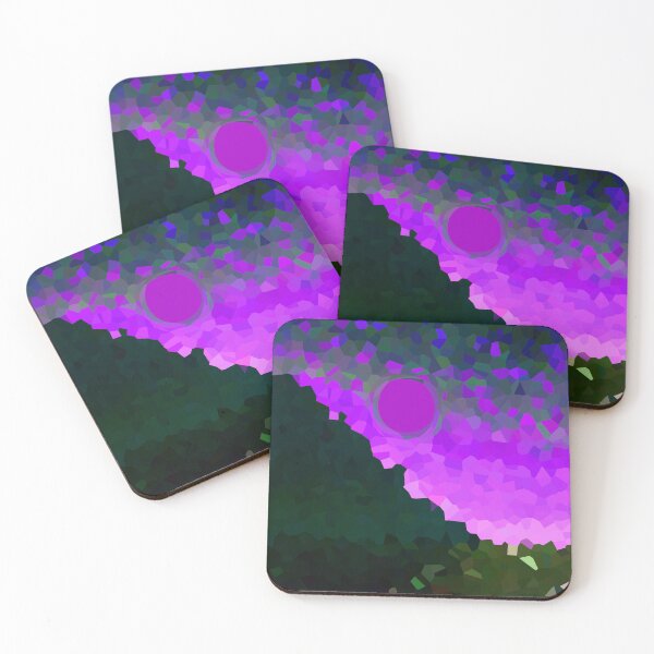Item preview, Coastal Mountain Abstract Beach and Colorful Sky Scene 8 of 8 - with Sun designed and sold by Beachy.