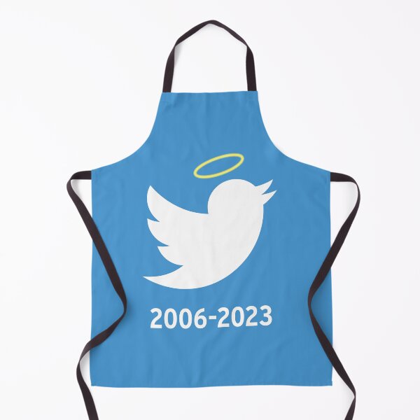 Item preview, RIP Twitter white blue bird logo death (golden halo) from 2006-2023 designed and sold by AMGraphicStudio.
