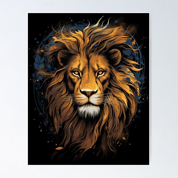 Artikelvorschau, Majestic Lion Illustration T-Shirt: Hochauflösende Kunst des Tierreichs entworfen und verkauft von PaintbrushPlace.