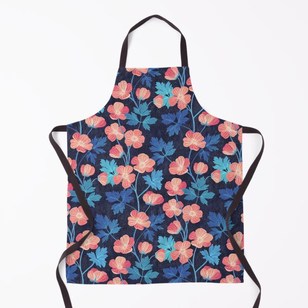 Aperçu de l'œuvre Floral rose corail et bleu sur fond texturé foncé créée et vendue par micklyn.