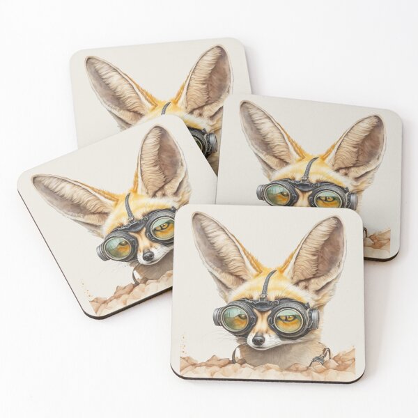 Item preview, Fennec Fox Wearing Aviator Goggles Portrait designed and sold by Sturdust.