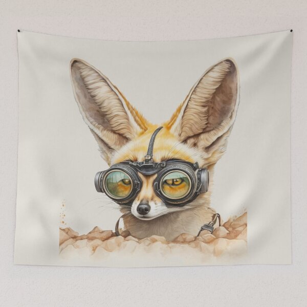 Item preview, Fennec Fox Wearing Aviator Goggles Portrait designed and sold by Sturdust.