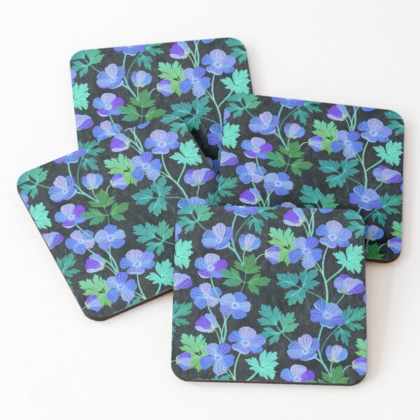 Item preview, Teal and Purple Floral on Dark Textured Background designed and sold by micklyn.