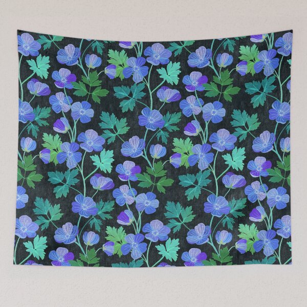 Item preview, Teal and Purple Floral on Dark Textured Background designed and sold by micklyn.