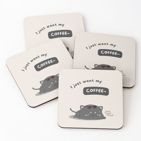 Item preview, I Just want My Coffee - Caffeine Addicted Neko Kurosan  designed and sold by sasyaarts.