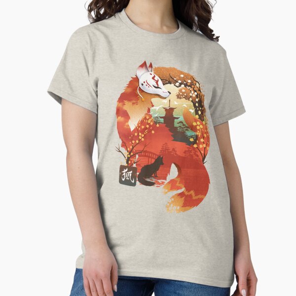 Vista previa del artículo con la obra «paisaje kitsune», diseñado y vendido por Dan Elijah Fajardo.