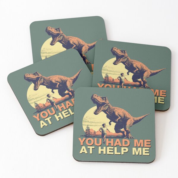 Item preview, You Had Me at Help Me - T Rex Dinosaur Chase - Funny Dinosaur designed and sold by goldentusk.