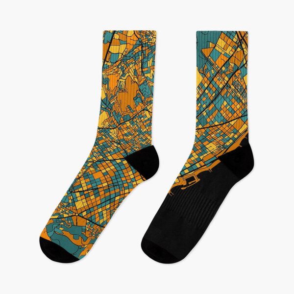 Item preview, Barcelona Map Pattern in Orange & Teal designed and sold by PatternMaps.